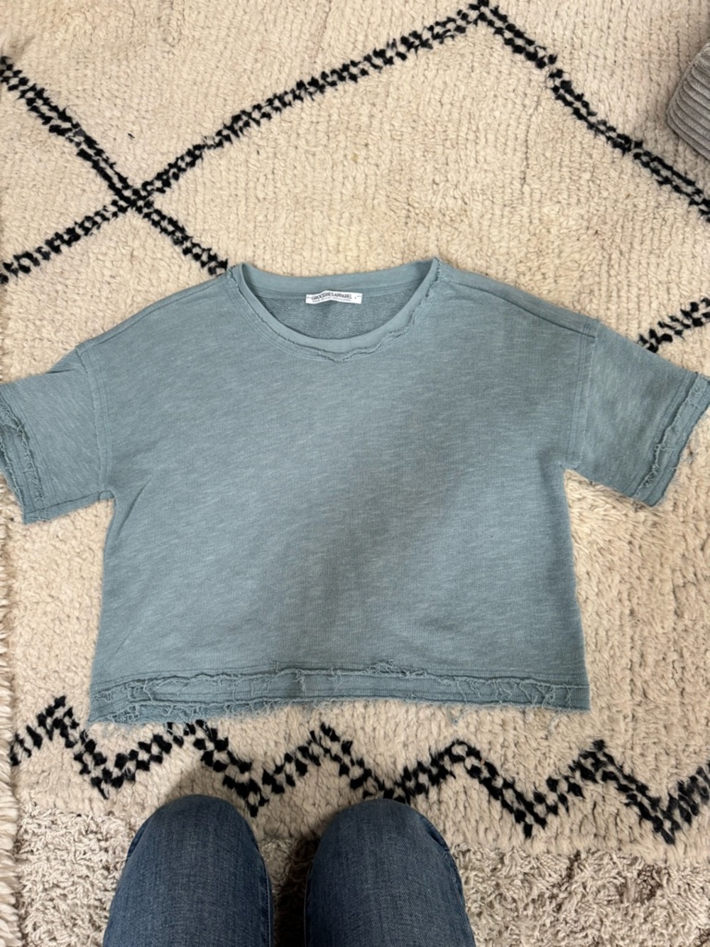 Groceries Apparel Organic Cotton and Recycled Polyester Light Blue Tee